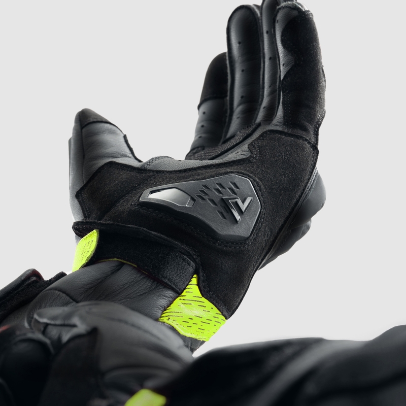 Motorhandschoenen Rebelhorn Viper zwart-grijs-fluogeel