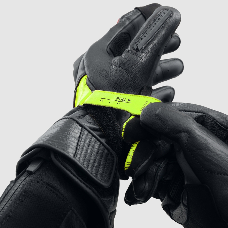 Motorhandschoenen Rebelhorn Viper zwart-grijs-fluogeel