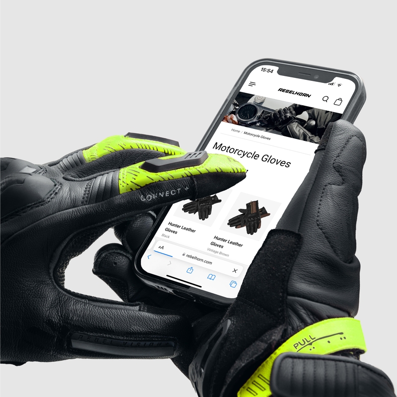 Motorhandschoenen Rebelhorn Viper zwart-grijs-fluogeel