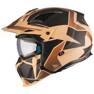 Open helm met masker MT Streetfighter SV S P1R B9 zwart-bruin-beige