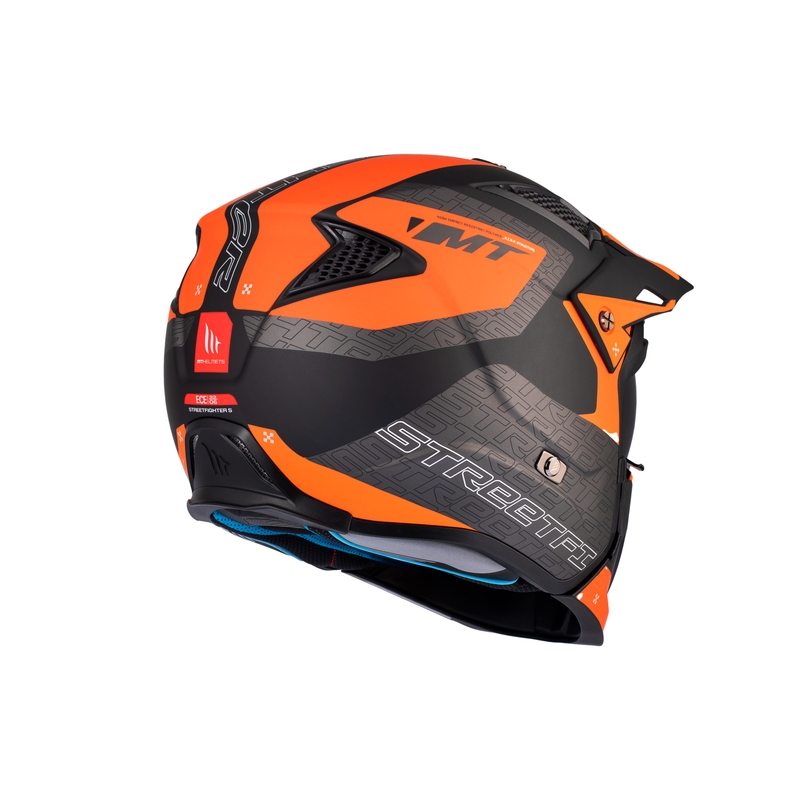 Open helm met masker MT Streetfighter SV Totem B4 zwart-grijs-oranje
