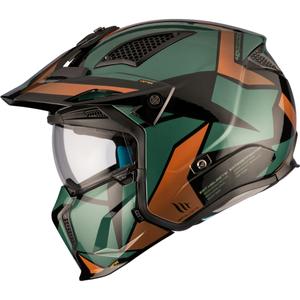 Open helm met masker MT Streetfighter SV S P1R A9 zwart-bruin-groen uitverkoop