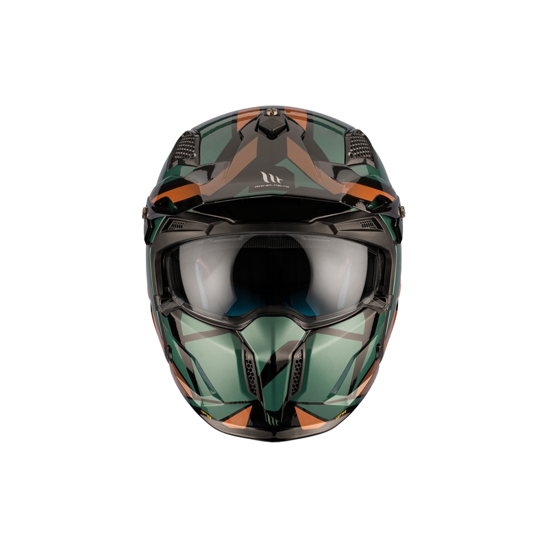 Open helm met masker MT Streetfighter SV S P1R A9 zwart-bruin-groen uitverkoop