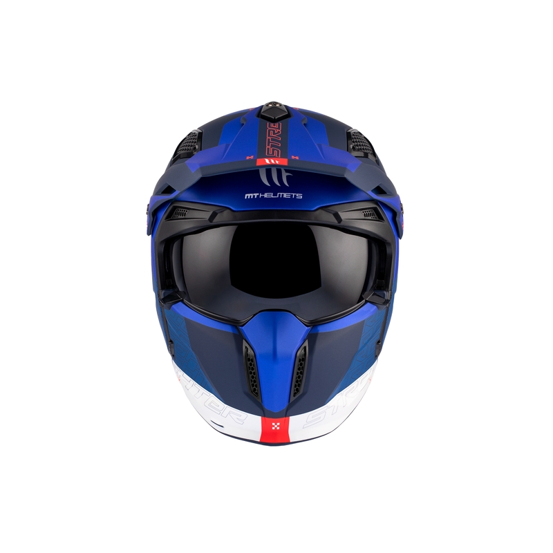 Open helm met masker MT Streetfighter SV Totem C17 wit-blauw
