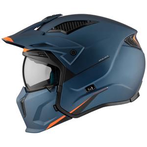 Open helm met masker MT Streetfighter SV S Solid A7 mat blauw