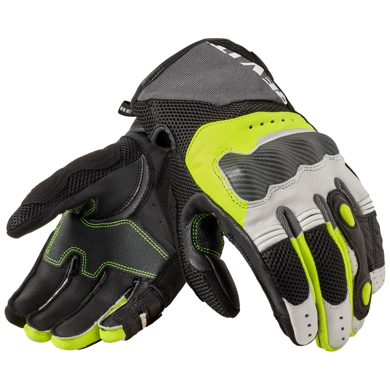 Revit Blaze motorhandschoenen lichtgrijs-fluogeel