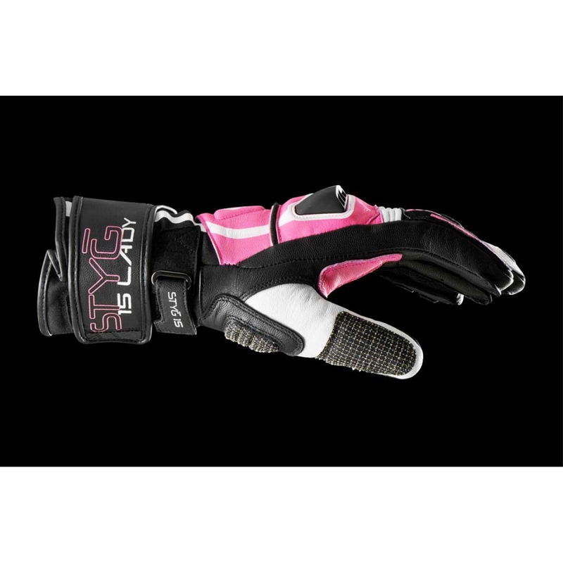 Dames Furygan Styg 15 Lady zwart met roze motorhandschoenen