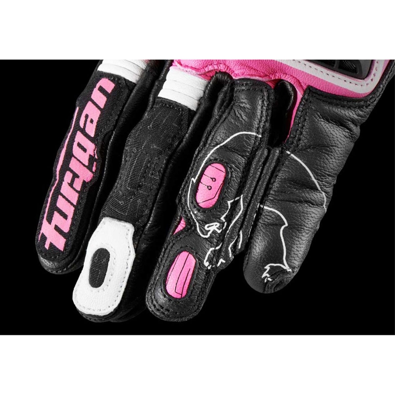 Dames Furygan Styg 15 Lady zwart met roze motorhandschoenen