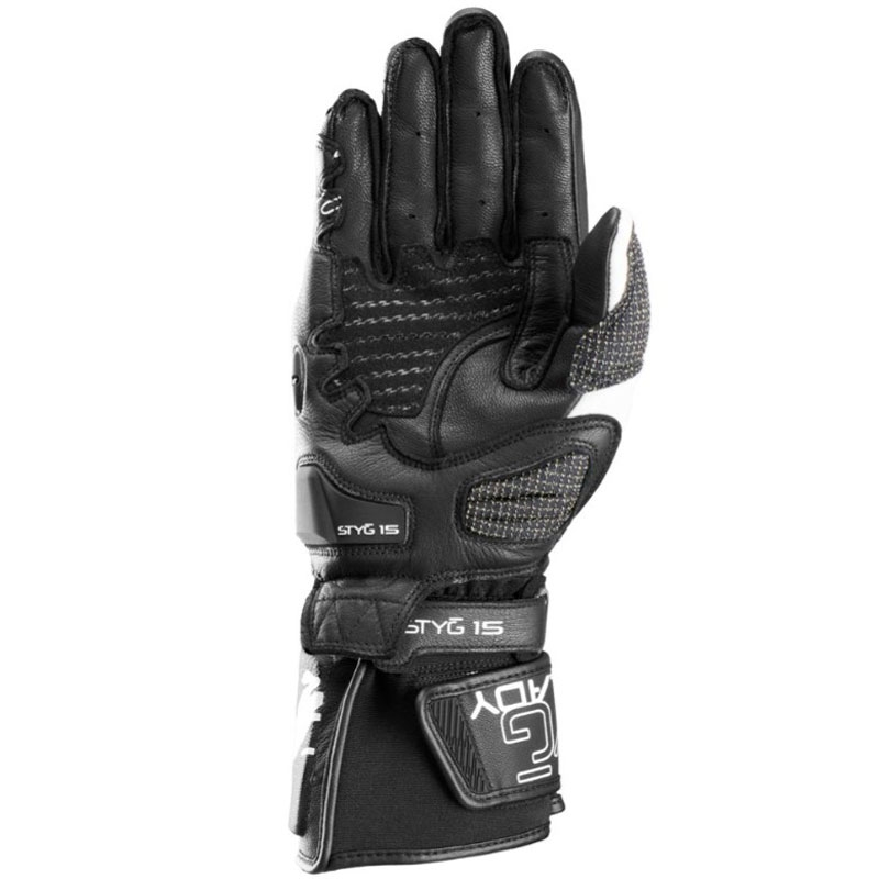 Dames Furygan Styg 15 Lady zwart-witte motorhandschoenen