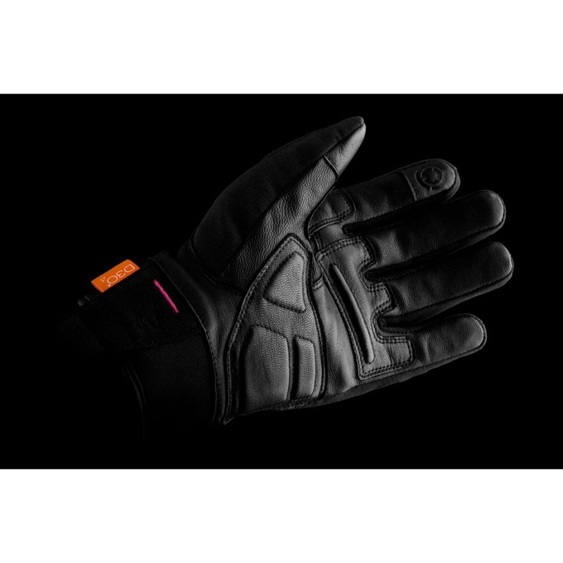 Dames Furygan Jet Lady All Season D3O® Evo zwart met roze motorhandschoenen