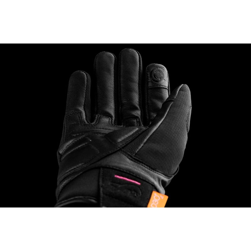 Dames Furygan Jet Lady All Season D3O® Evo zwart met roze motorhandschoenen
