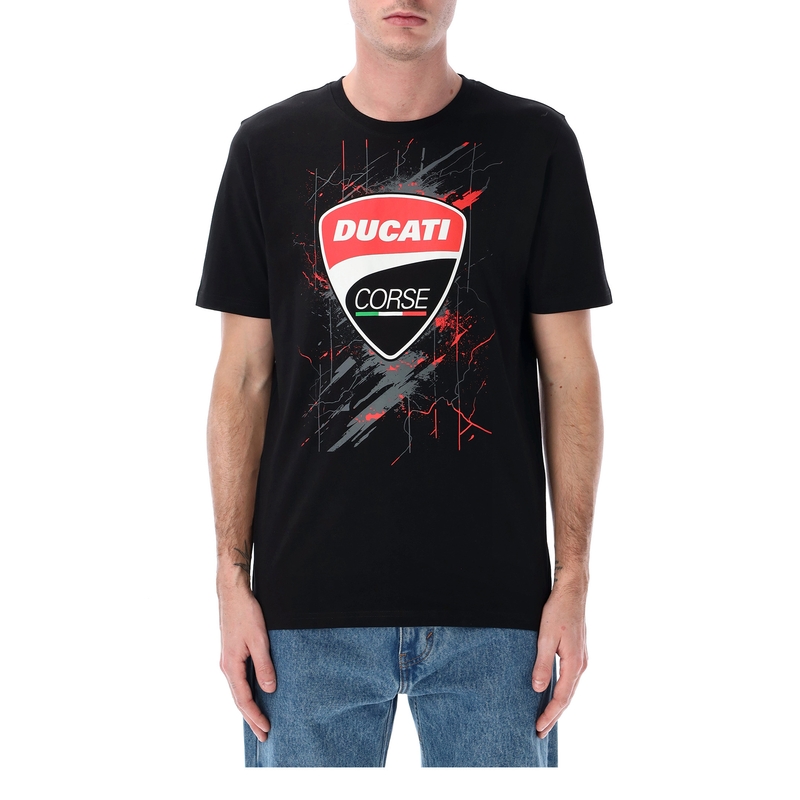 T-shirt Ducati gekrast textuur zwart