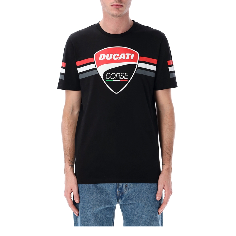 T-shirt Ducati Stripes Badge zwart