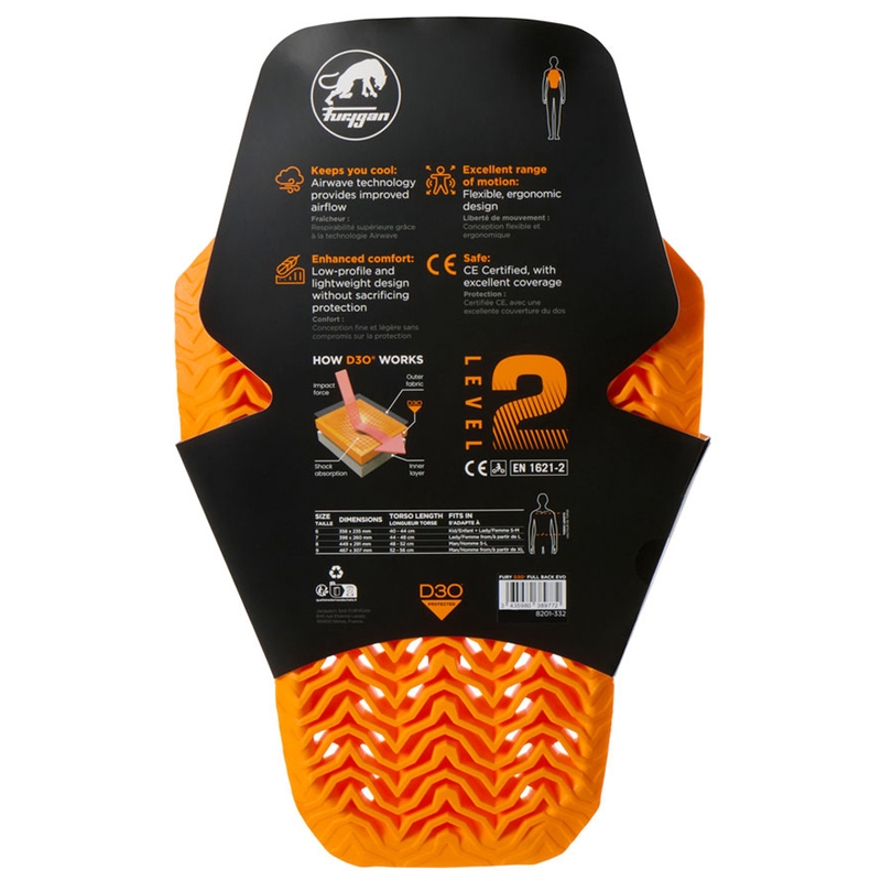 Furygan Full Back Fury D3O® EVO rugbeschermer