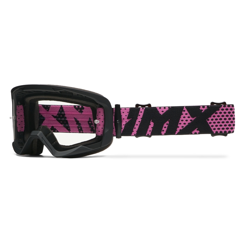 Motorcrossbril iMX Endurance Flip zwart en roze met iridium plexi