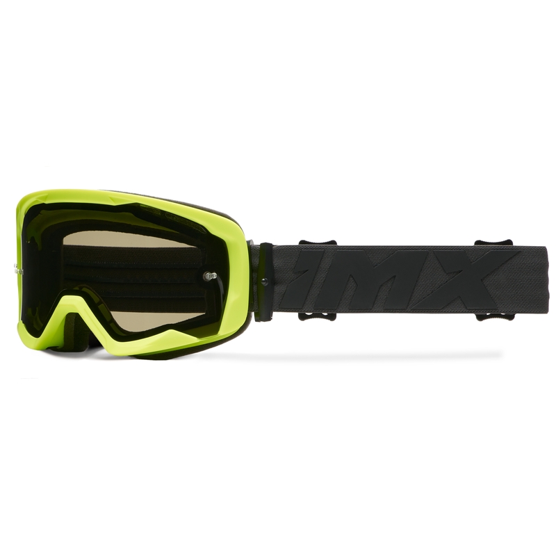 iMX Endurance Flip fluorgeel-zwarte motorbril met helder plexi