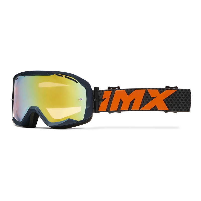 Motorcrossbril iMX Endurance Flip blauw-oranje met iridium plexi