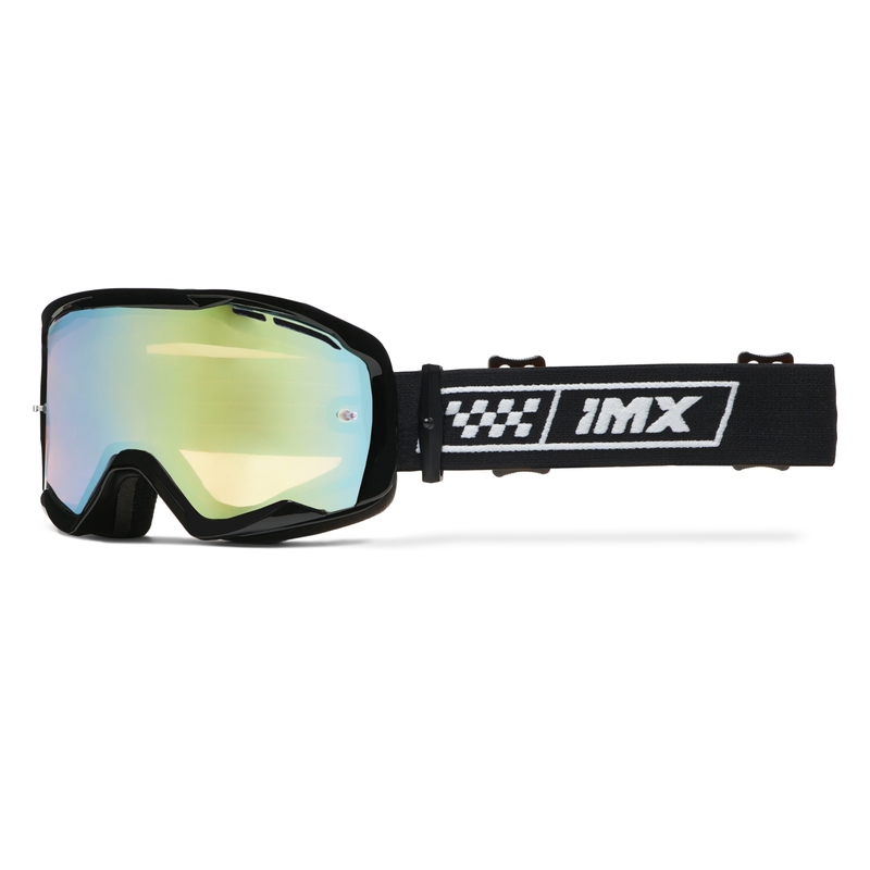 Motorcrossbril iMX Endurance Race zwart-wit met iridium plexi