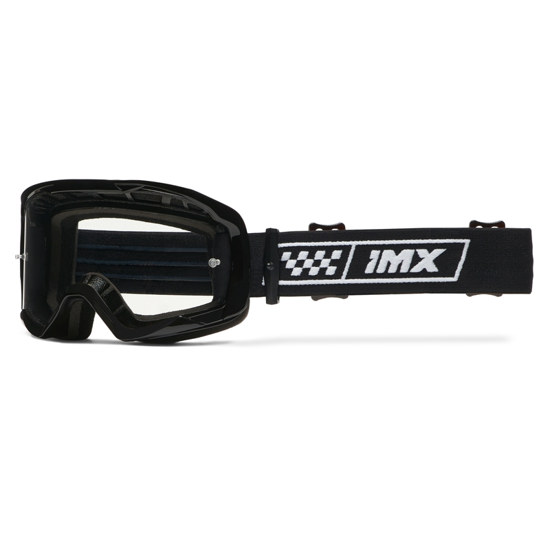 Motorcrossbril iMX Endurance Race zwart-wit met iridium plexi