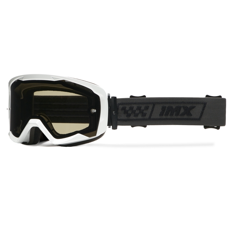 Motorcrossbril iMX Endurance Race wit en zwart met gerookt plexi