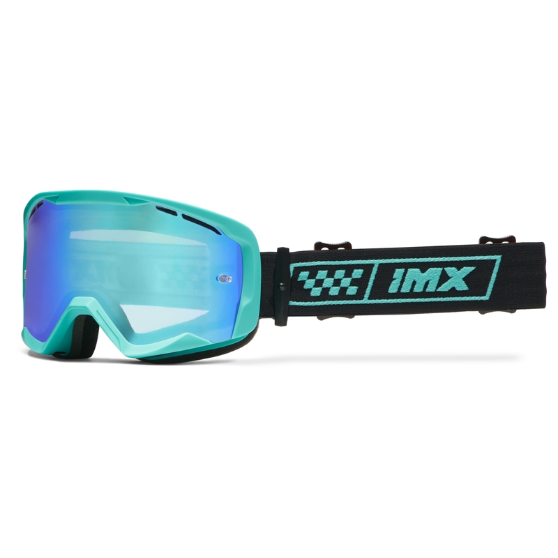 Motorcrossbril iMX Endurance Race turquoise-zwart met iridium plexi