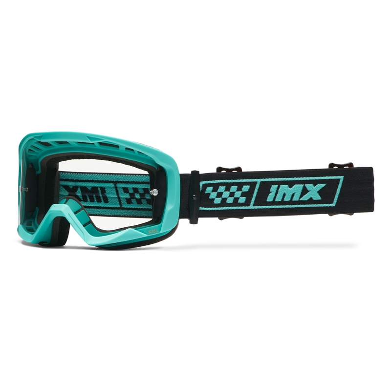 Motorcrossbril iMX Endurance Race turquoise-zwart met iridium plexi