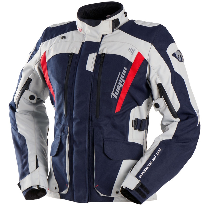 Dames Furygan Apalaches Lady Evo Blauw-Beige-Rood Motorjack