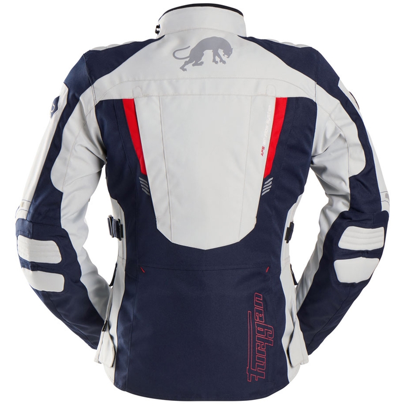 Dames Furygan Apalaches Lady Evo Blauw-Beige-Rood Motorjack