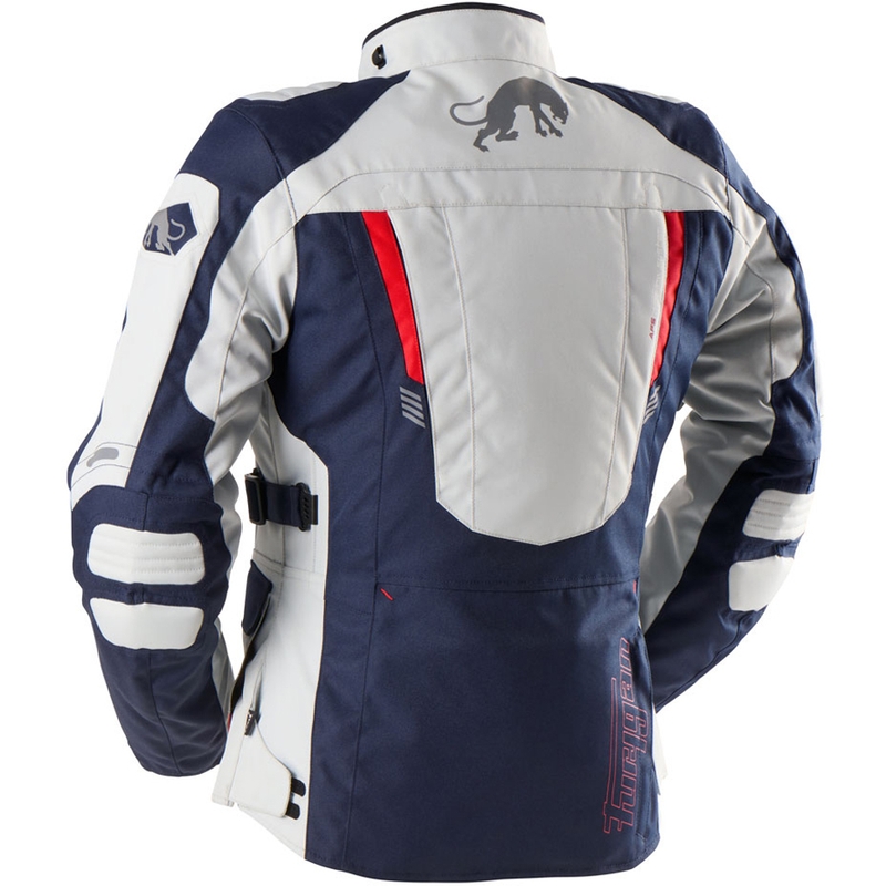Dames Furygan Apalaches Lady Evo Blauw-Beige-Rood Motorjack