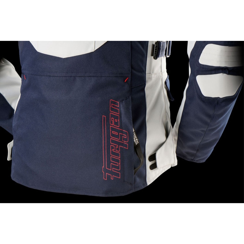 Dames Furygan Apalaches Lady Evo Blauw-Beige-Rood Motorjack