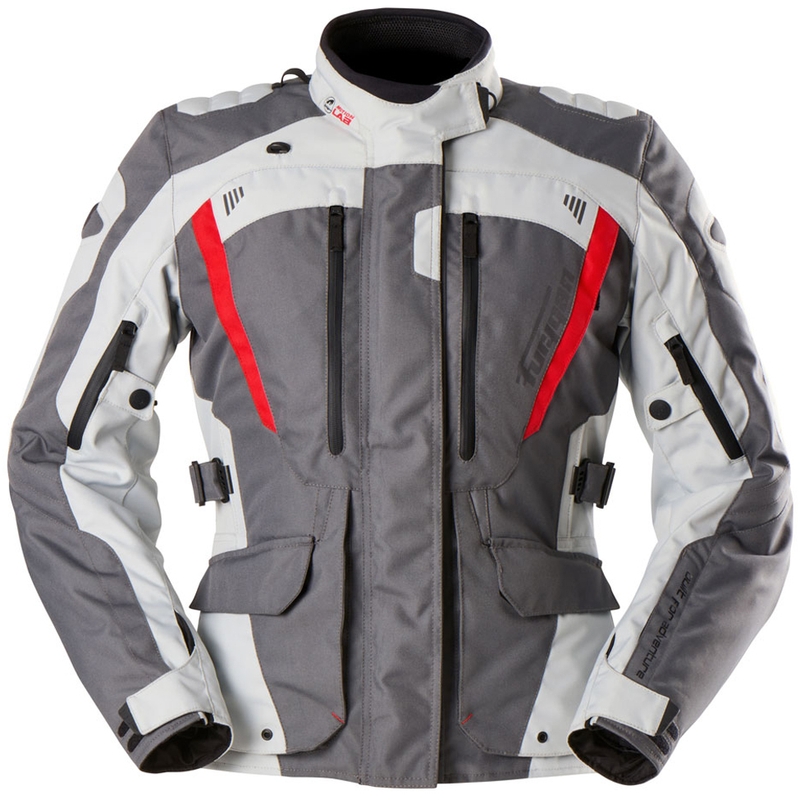 Dames Furygan Apalaches Lady Evo Motorjack grijs-beige-rood