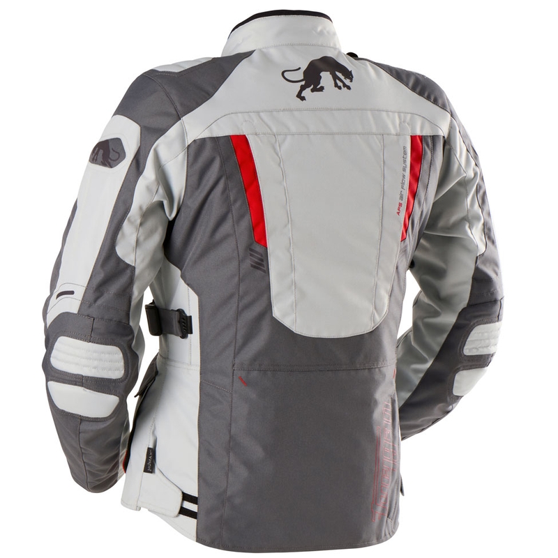 Dames Furygan Apalaches Lady Evo Motorjack grijs-beige-rood