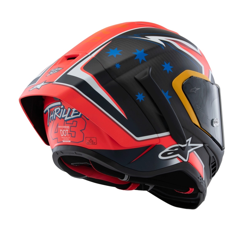 Alpinestars Supertech R10 limited edition Jack Miller mat carbon rood-blauw-geel-wit integraal motorhelm