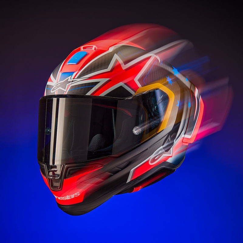Alpinestars Supertech R10 limited edition Jack Miller mat carbon rood-blauw-geel-wit integraal motorhelm