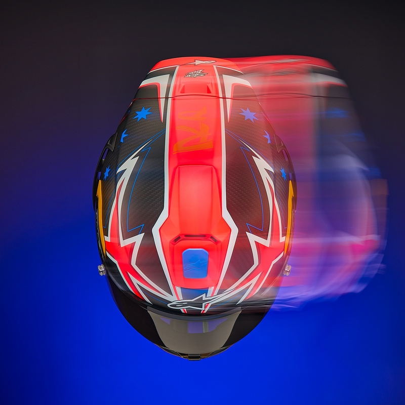 Alpinestars Supertech R10 limited edition Jack Miller mat carbon rood-blauw-geel-wit integraal motorhelm