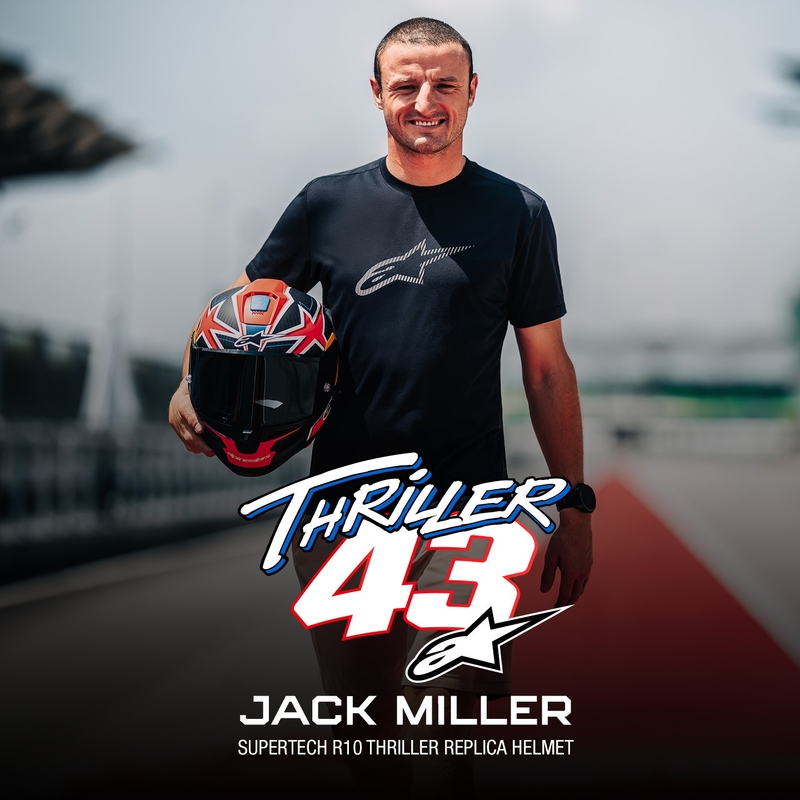Alpinestars Supertech R10 limited edition Jack Miller mat carbon rood-blauw-geel-wit integraal motorhelm
