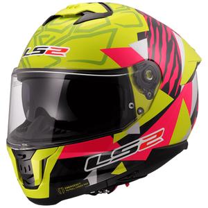 LS2 FF808 Stream II Tiger integraalhelm fluo geel-roze