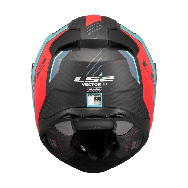 Integraal motorhelm LS2 FF811 Vector II C Grid rood-turquoise