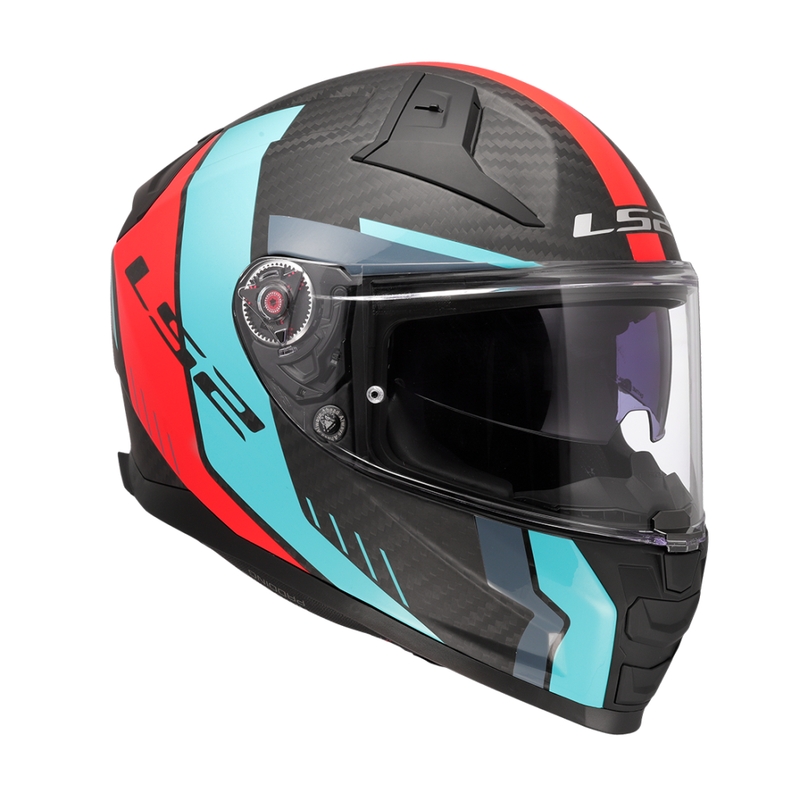 Integraal motorhelm LS2 FF811 Vector II C Grid rood-turquoise