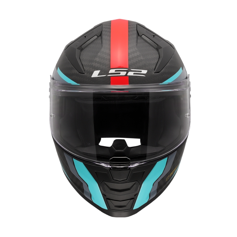 Integraal motorhelm LS2 FF811 Vector II C Grid rood-turquoise