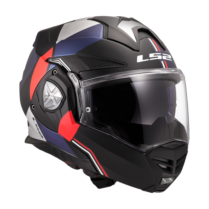 LS2 FF901 Advant X Ultra blauw-rode flip-up motorhelm