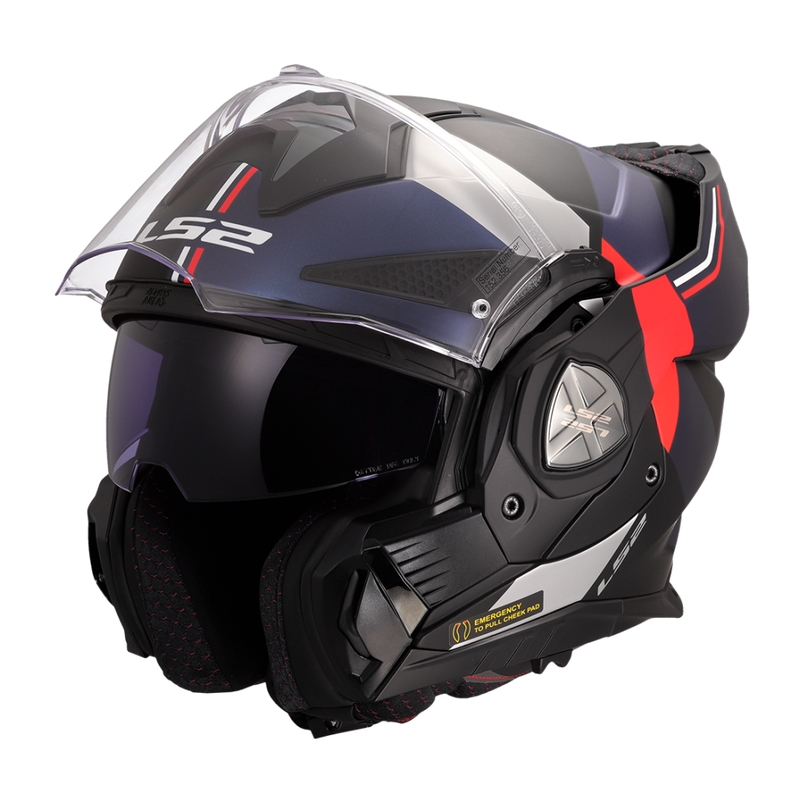LS2 FF901 Advant X Ultra blauw-rode flip-up motorhelm