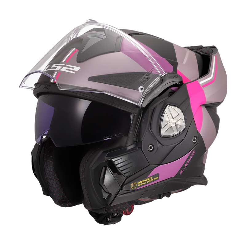 LS2 FF901 Advant X Ultra grijs-paarse opklapbare motorhelm