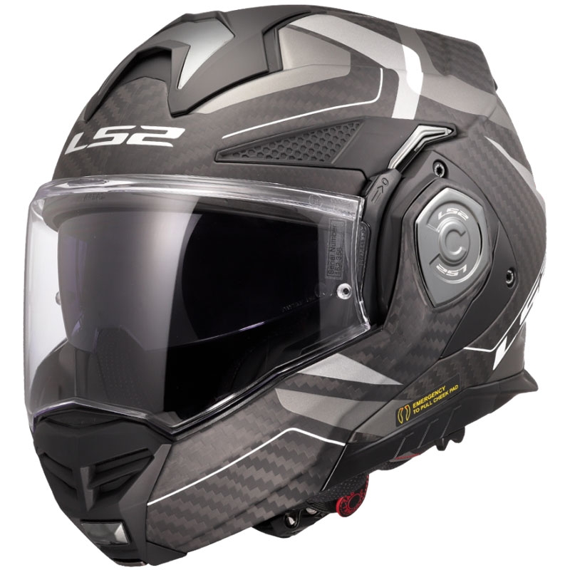 LS2 FF901 Advant X C Horizon zilvergrijs opklapbare motorhelm