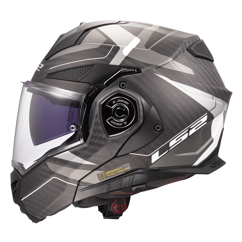 LS2 FF901 Advant X C Horizon zilvergrijs opklapbare motorhelm