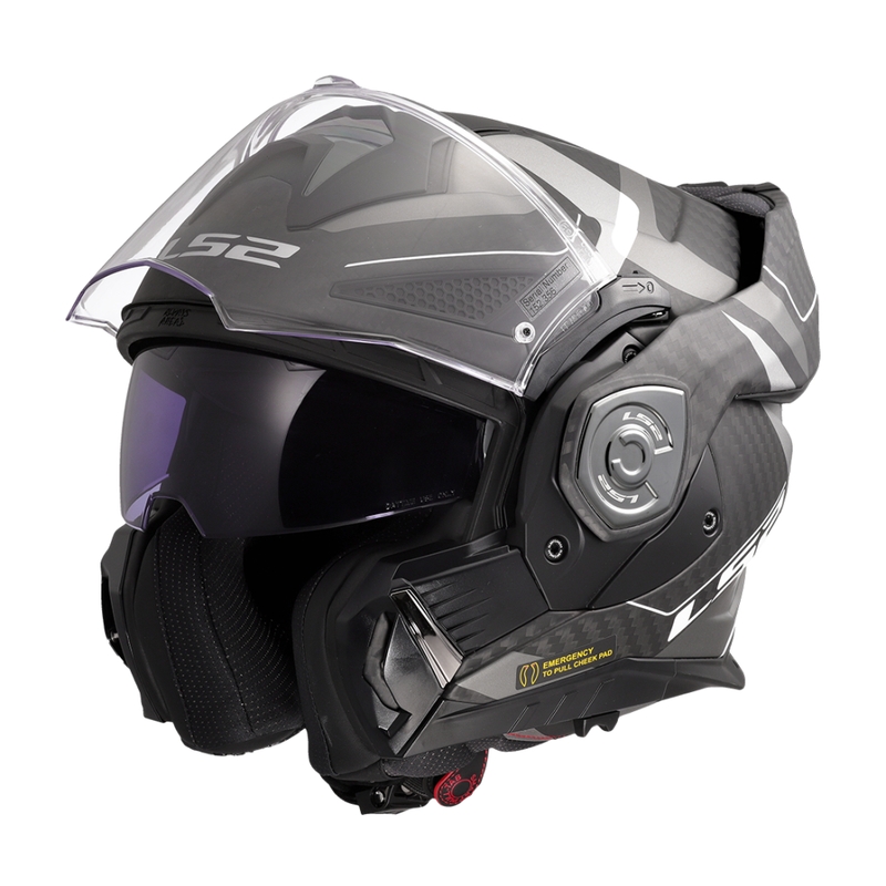 LS2 FF901 Advant X C Horizon zilvergrijs opklapbare motorhelm