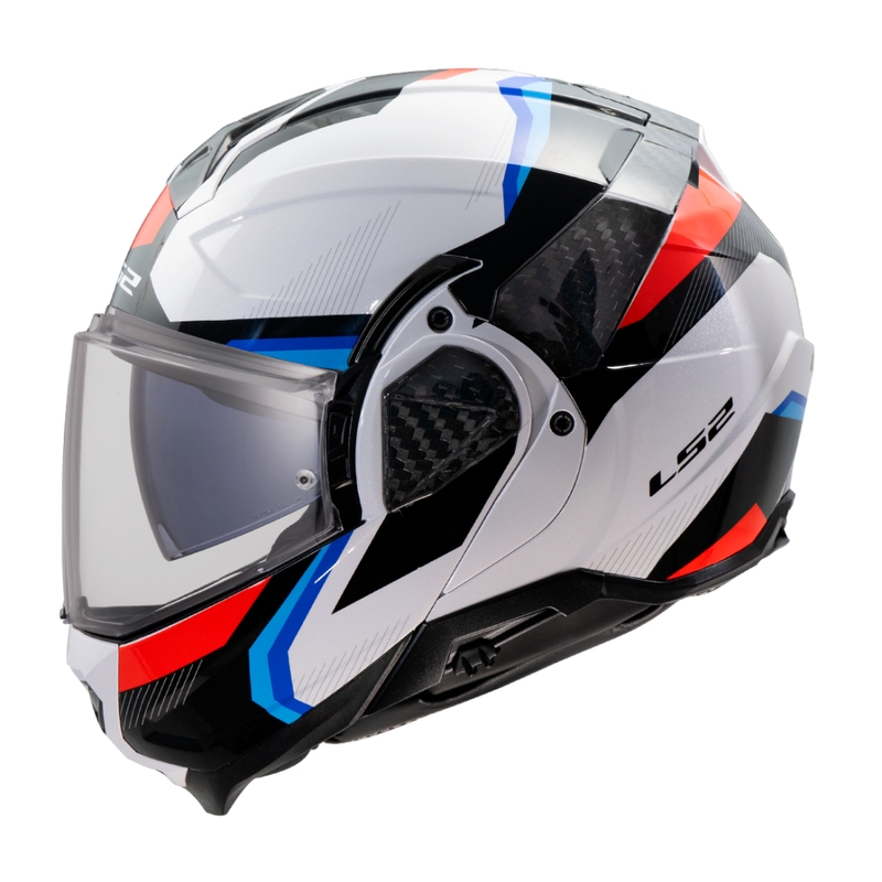 Opklapbare motorhelm LS2 FF910 Advant II Triple wit-blauw-rood