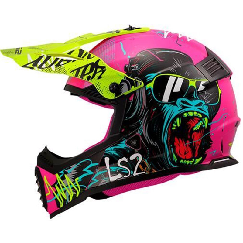 Kindermotocrosshelm LS2 MX437 Fast EVO Mini Gorilla paars