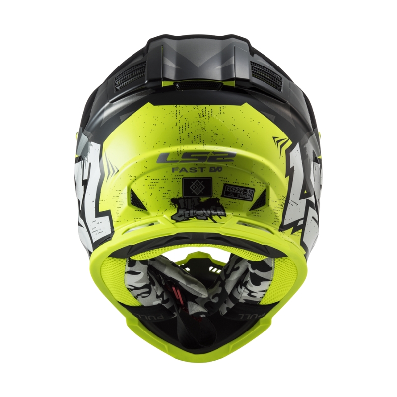 Kinder motorcrosshelm LS2 MX437 Fast EVO Mini Crusher zwart-geel