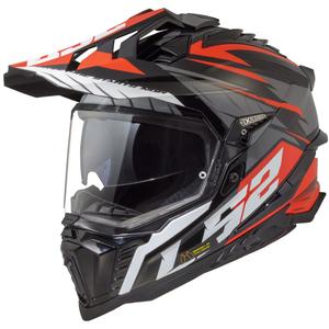 Enduro motorhelm LS2 MX701 Explorer Spire zwart-grijs-rood